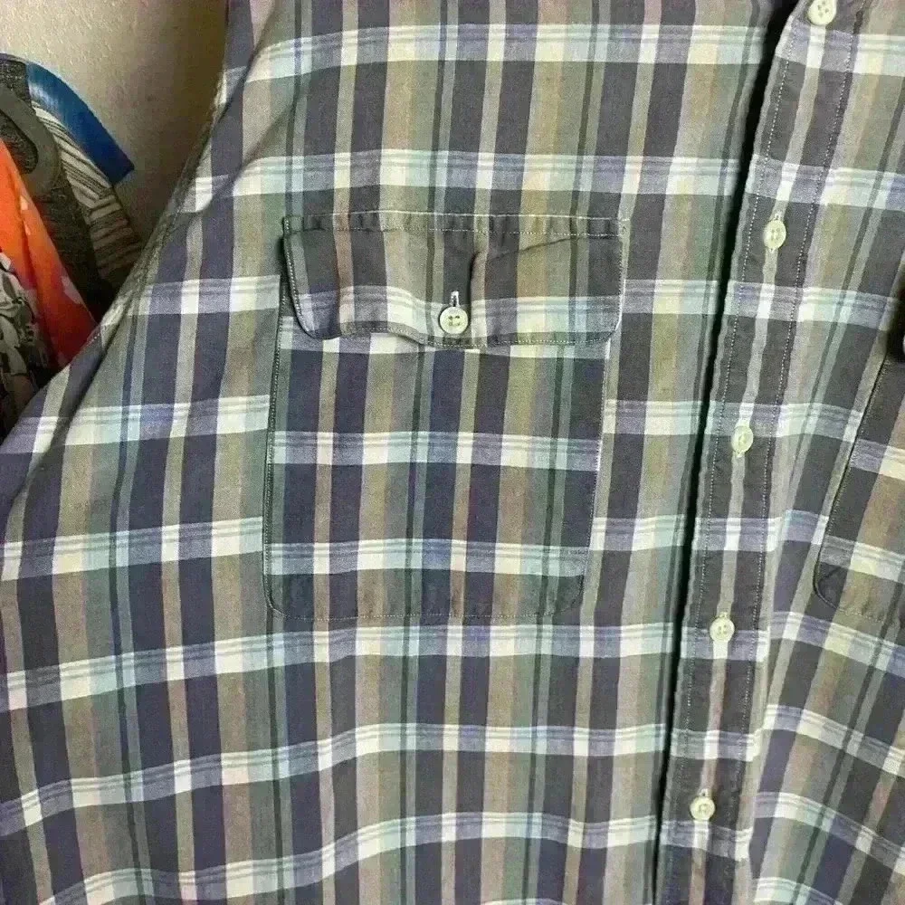 Polo Ralph Lauren Men’s Size Large Button Down Shirt Plaid Cotton Blue